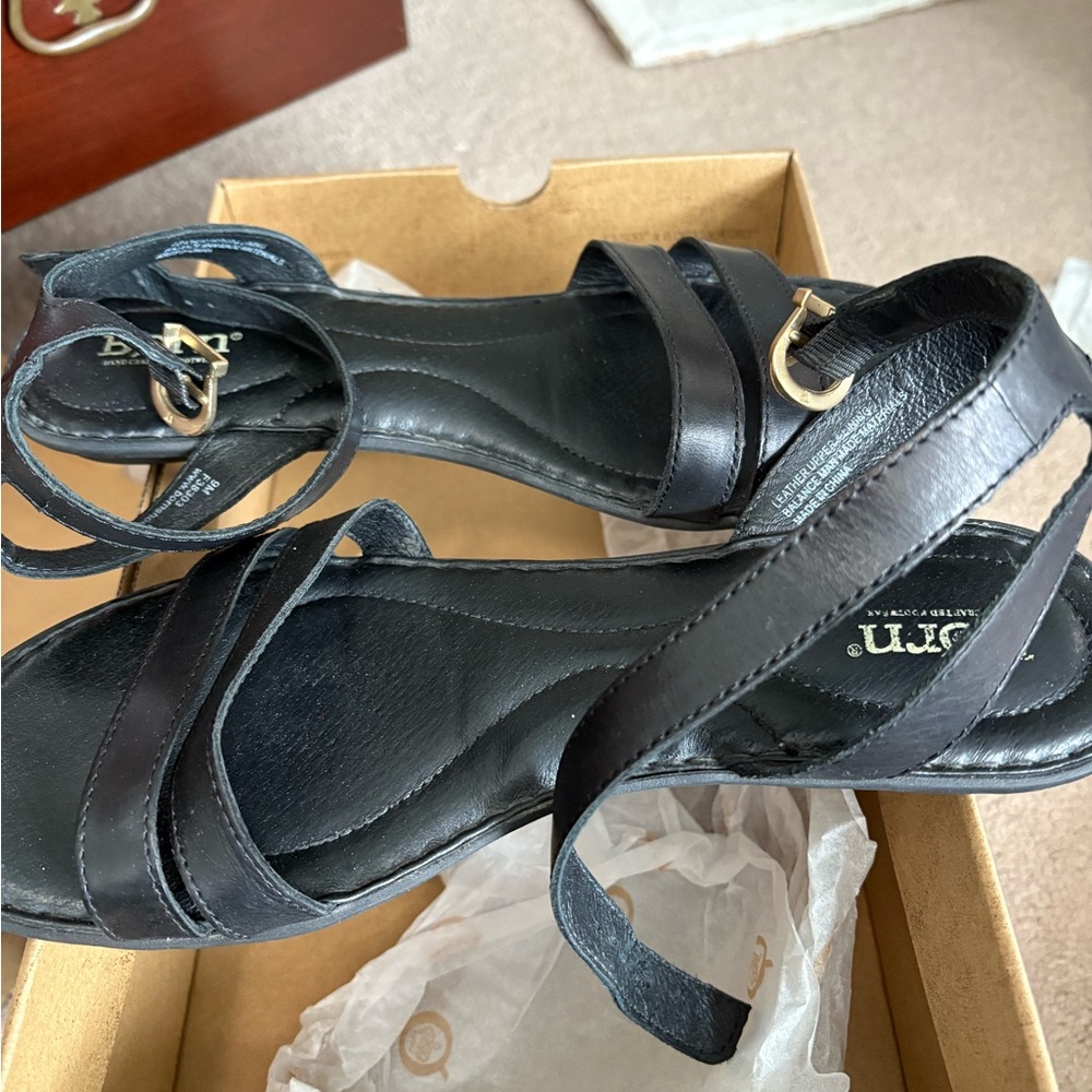Born Black Sandals with Sturdy Leather Straps